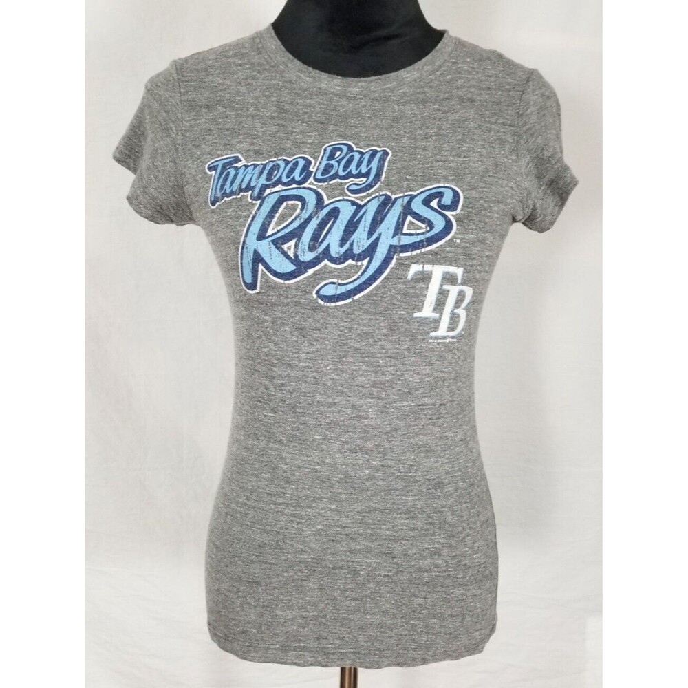 5th & Ocean by New ERA Junior's MLB Tampa Bay Rays Baseball T-Shirt Gray Size M